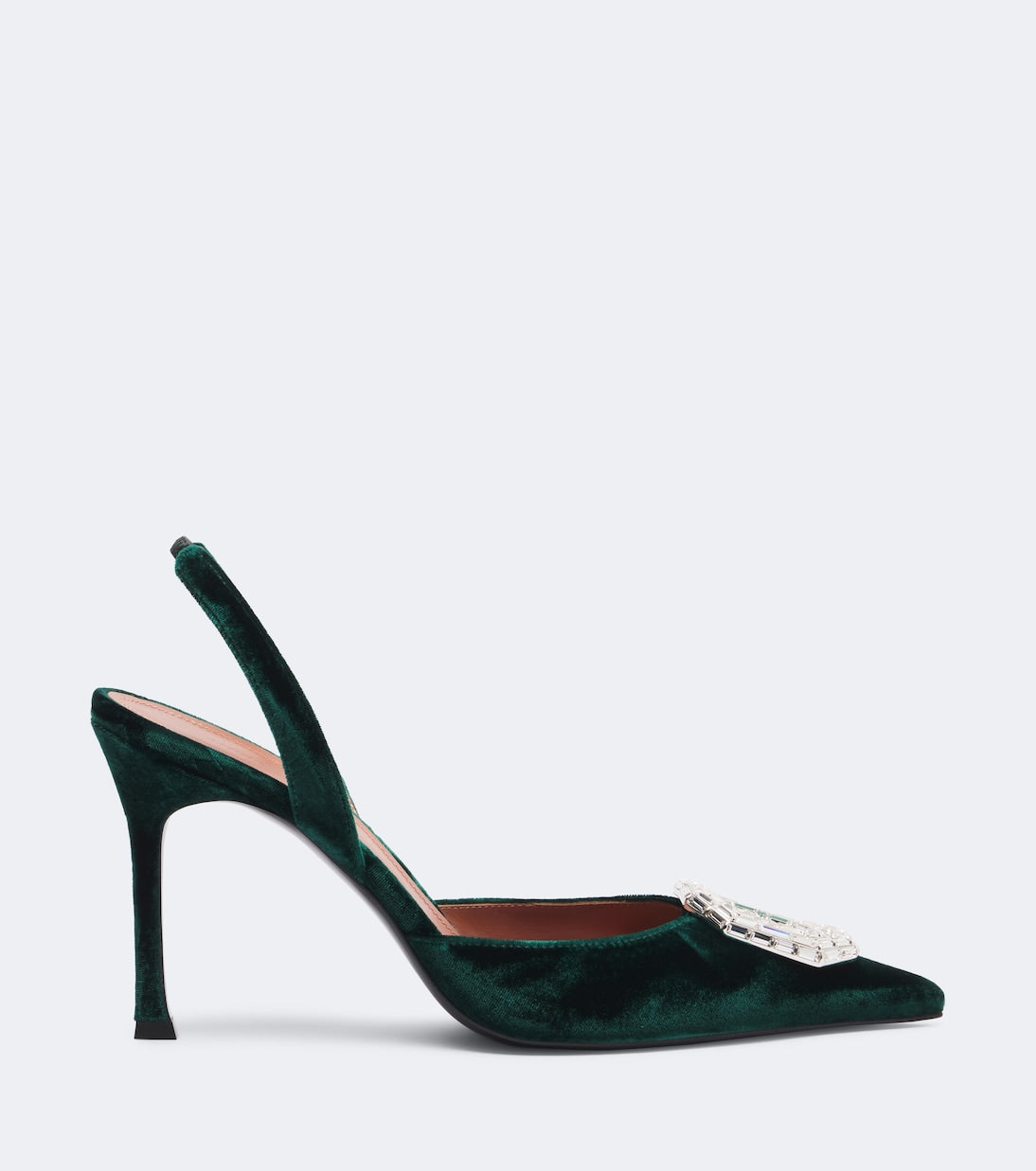 Amina Muaddi - Camelia embellished velvet slingback pumps
