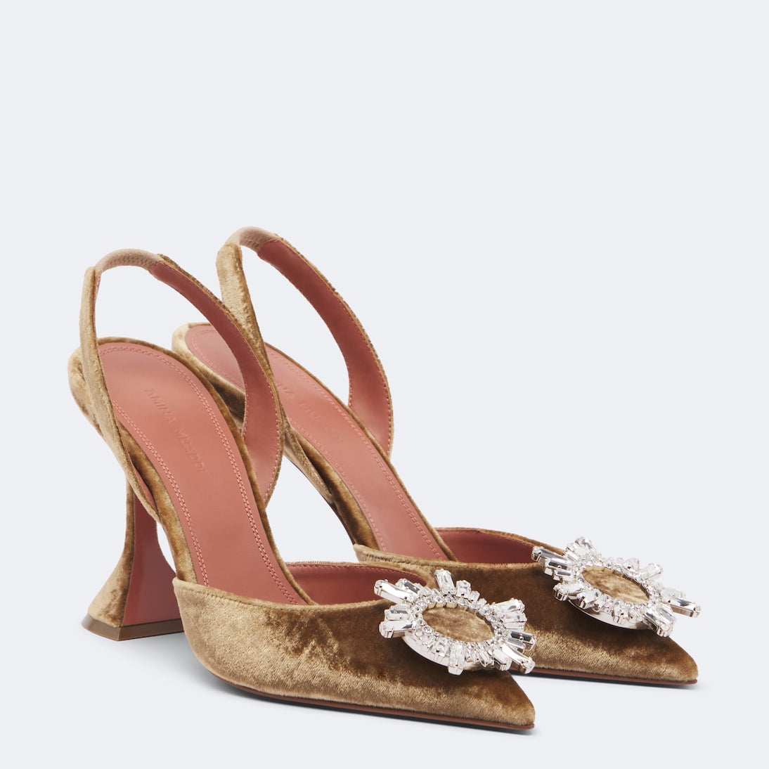 Amina Muaddi - Begum embellished velvet slingback pumps