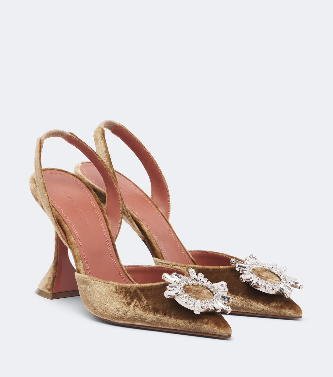 Amina Muaddi - Begum embellished velvet slingback pumps