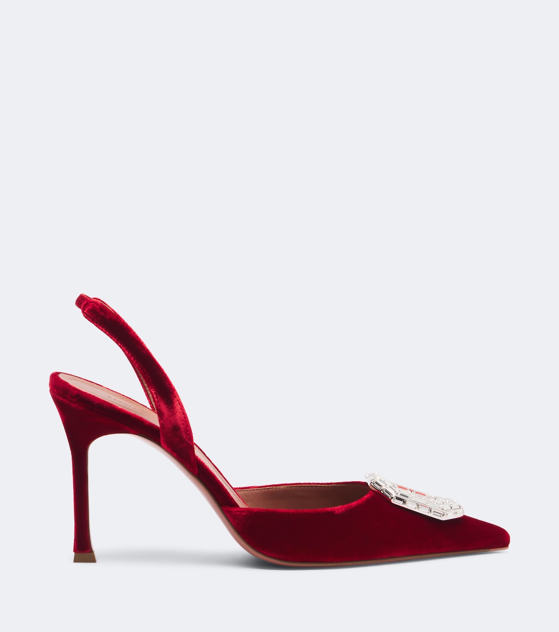 Amina Muaddi - Camelia embellished velvet slingback pumps