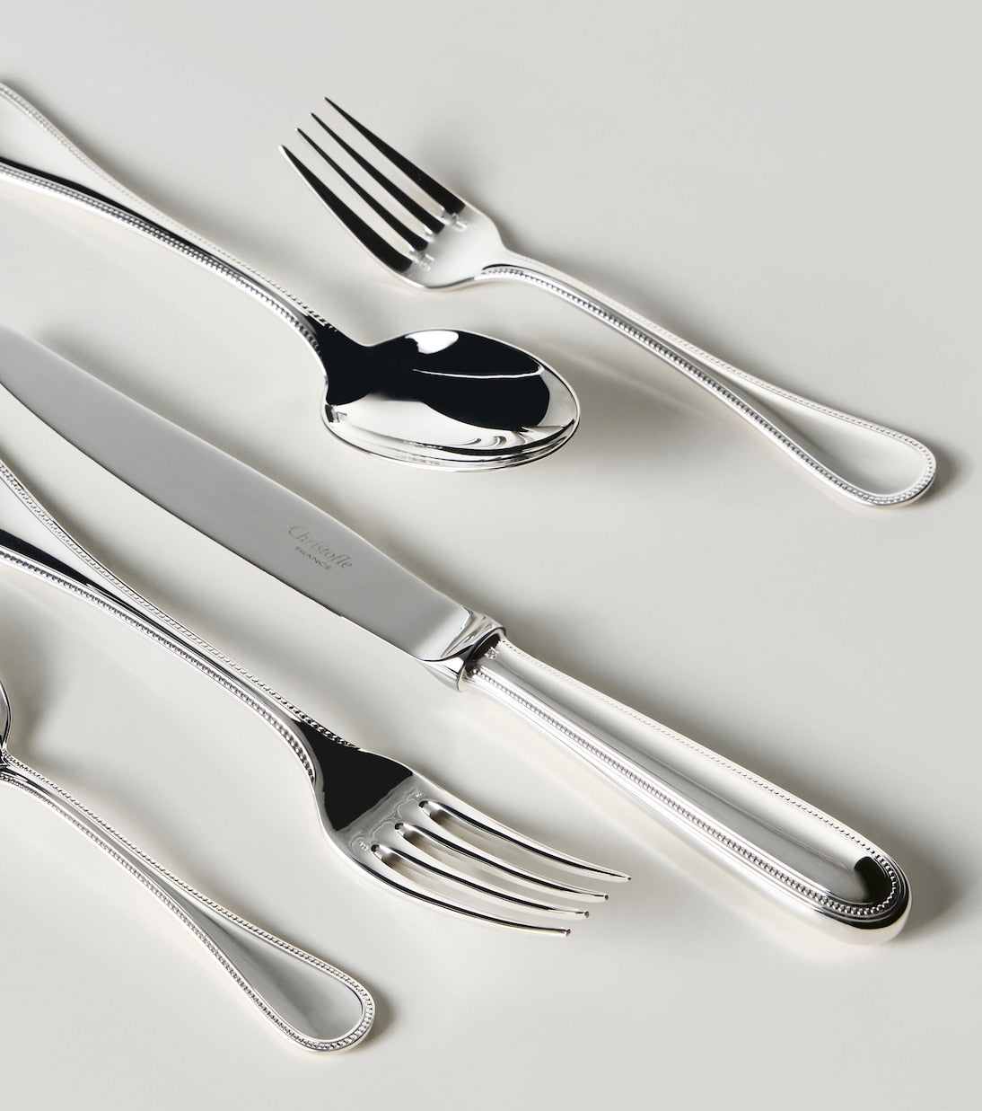 Christofle - Perles silver-plated 5-piece cutlery set