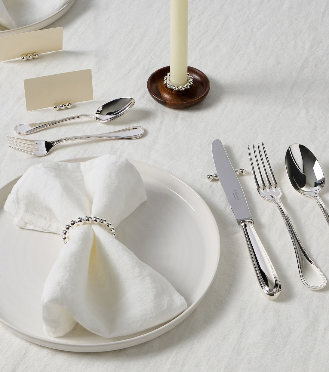 Christofle - Perles silver-plated 5-piece cutlery set