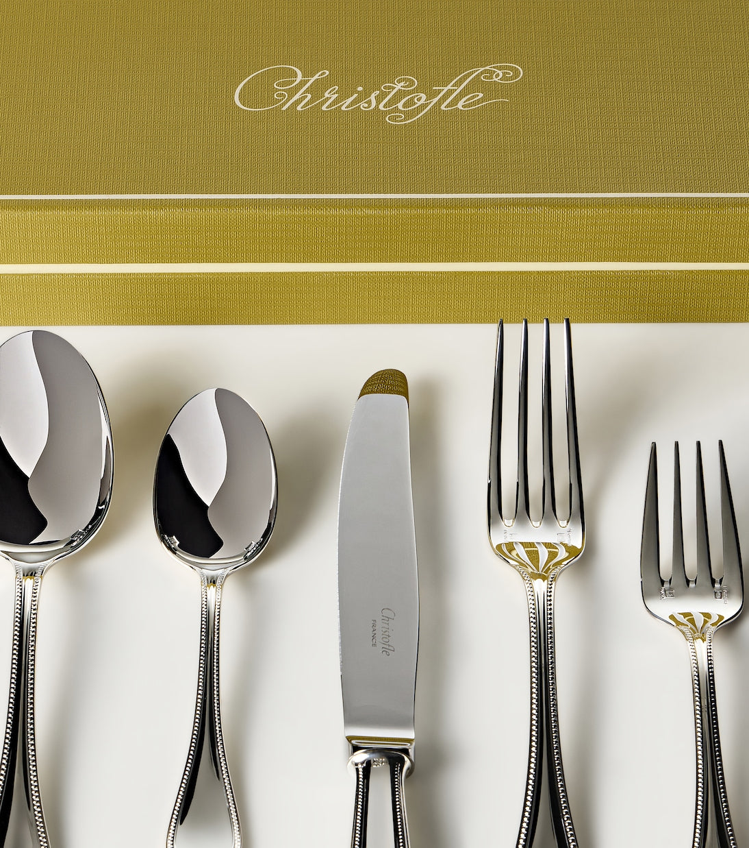 Christofle - Perles silver-plated 5-piece cutlery set