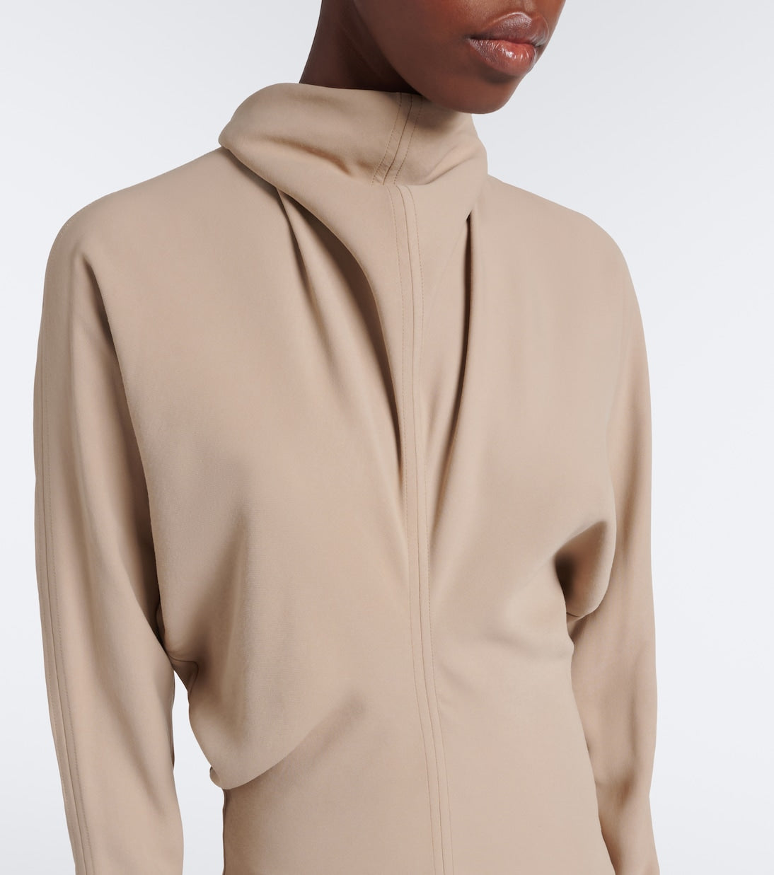 Toteme - Draped tie-neck cady midi dress