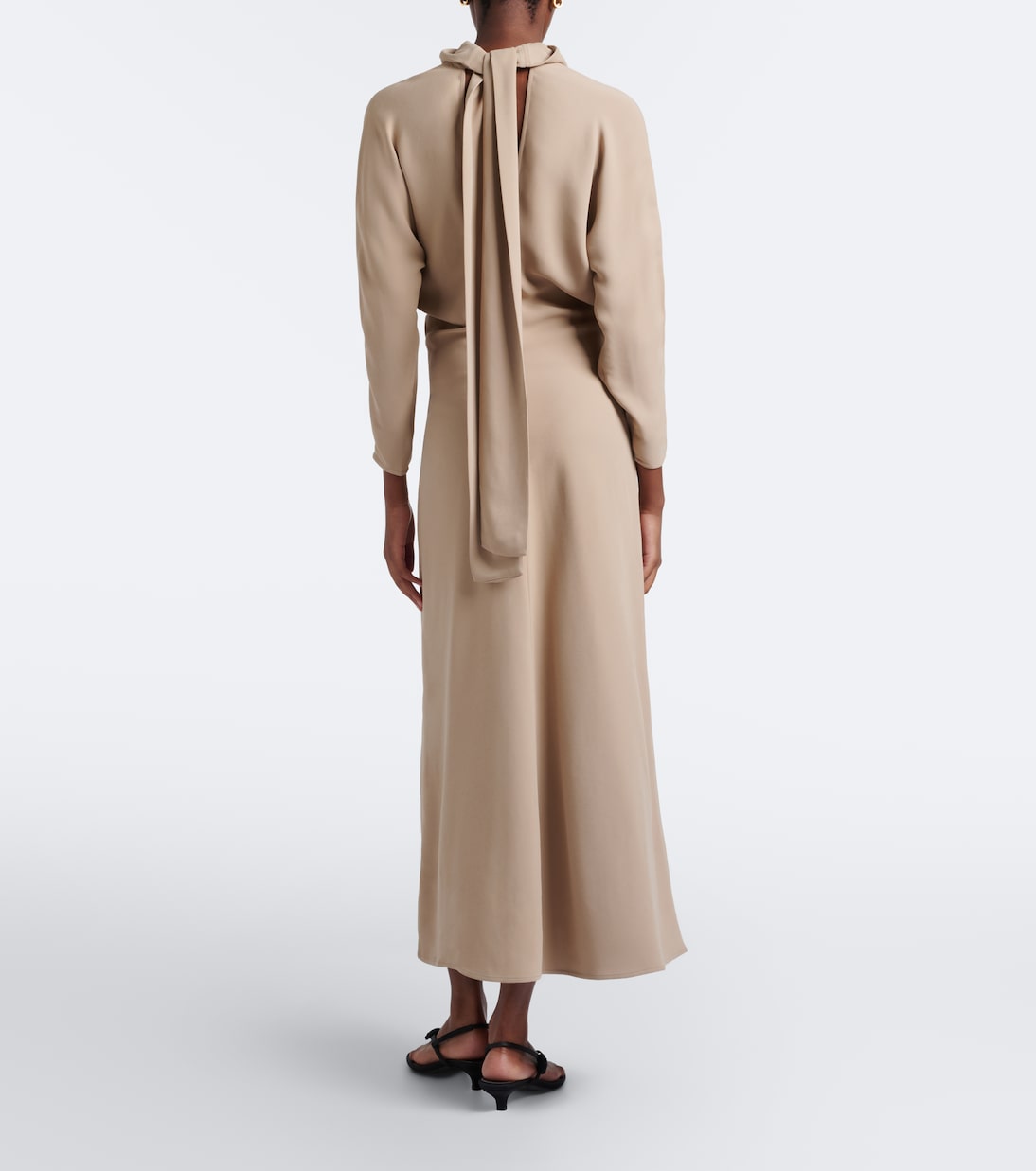 Toteme - Draped tie-neck cady midi dress
