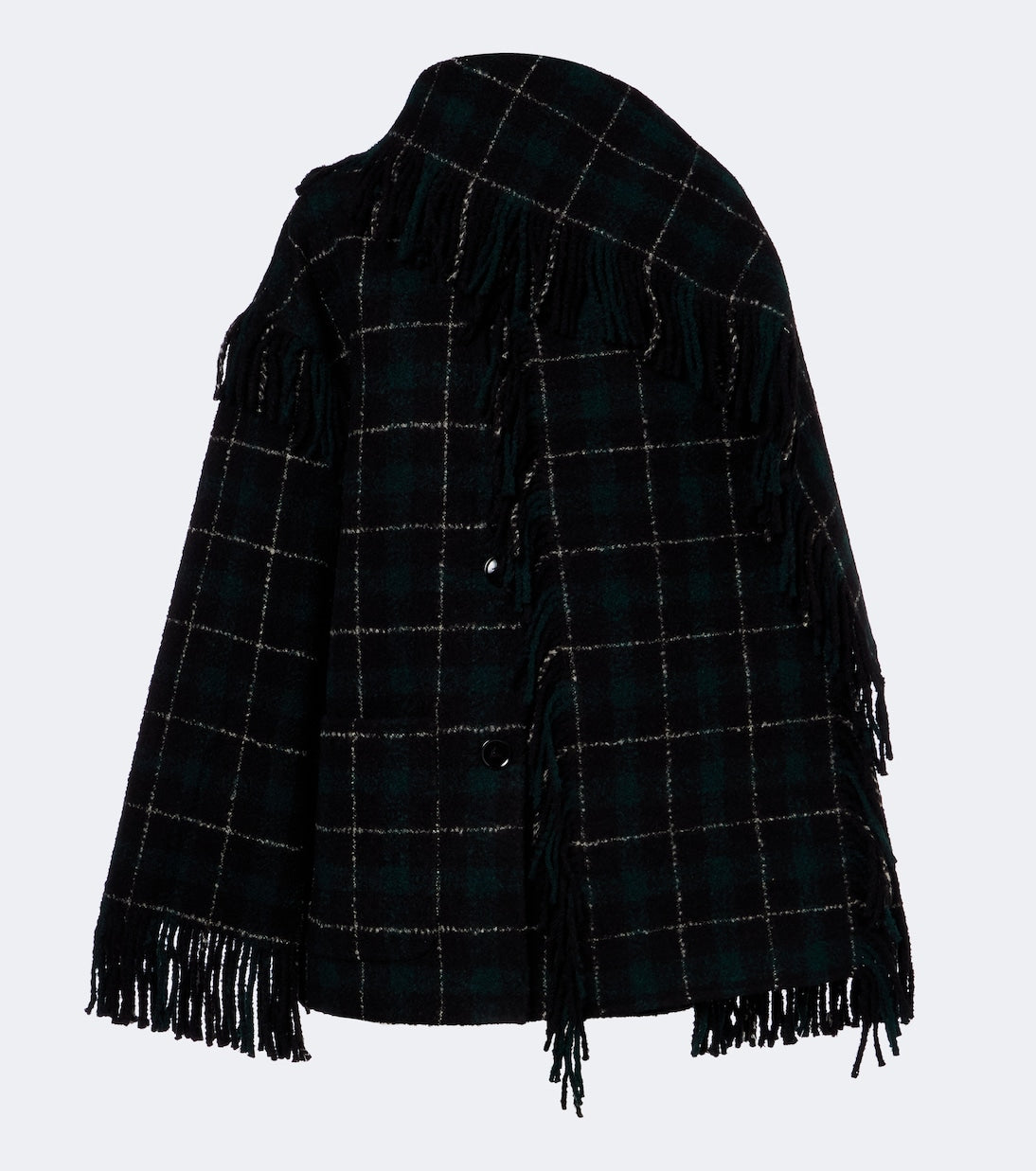 Toteme - Fringed checked wool-blend coat