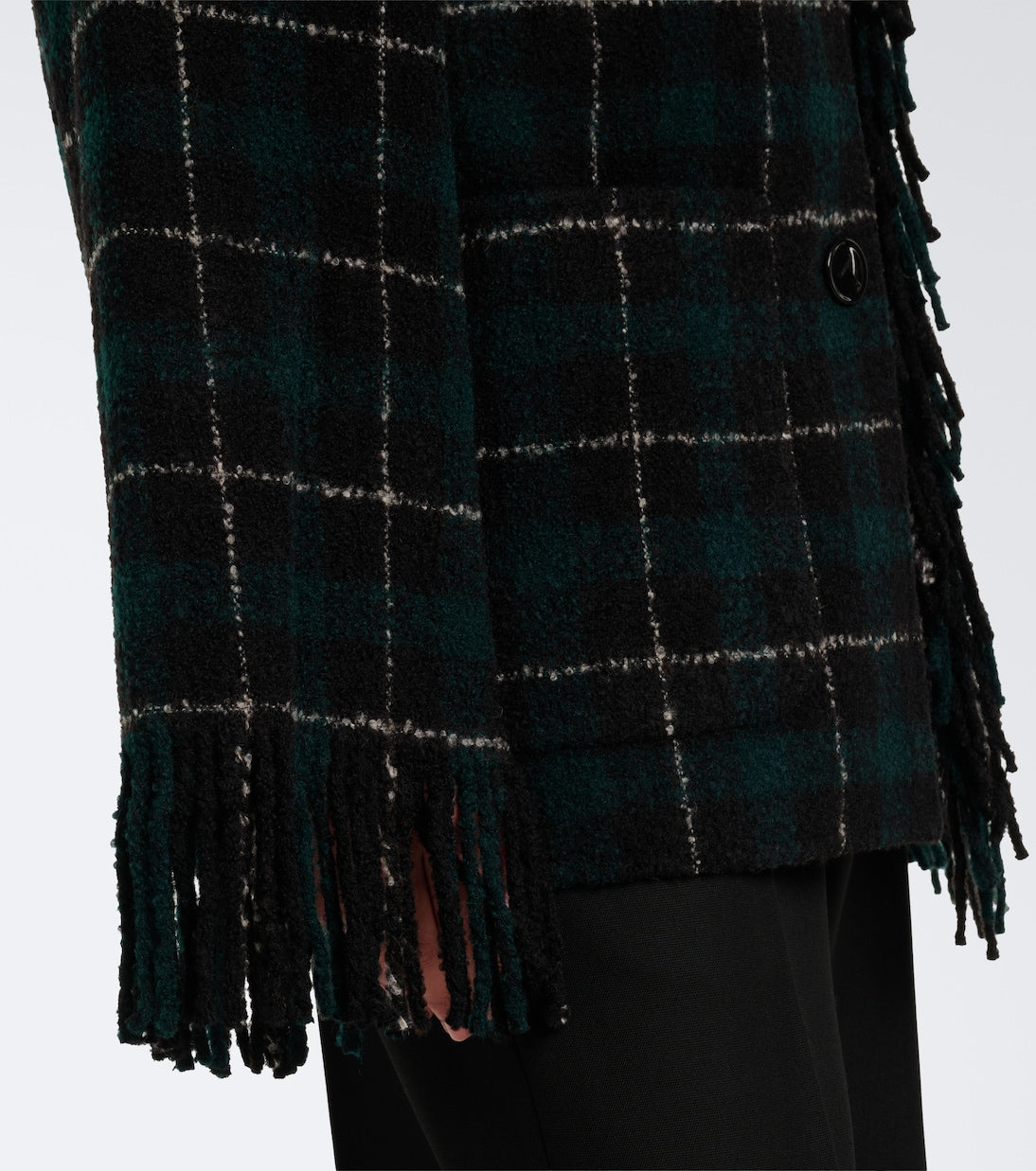 Toteme - Fringed checked wool-blend coat