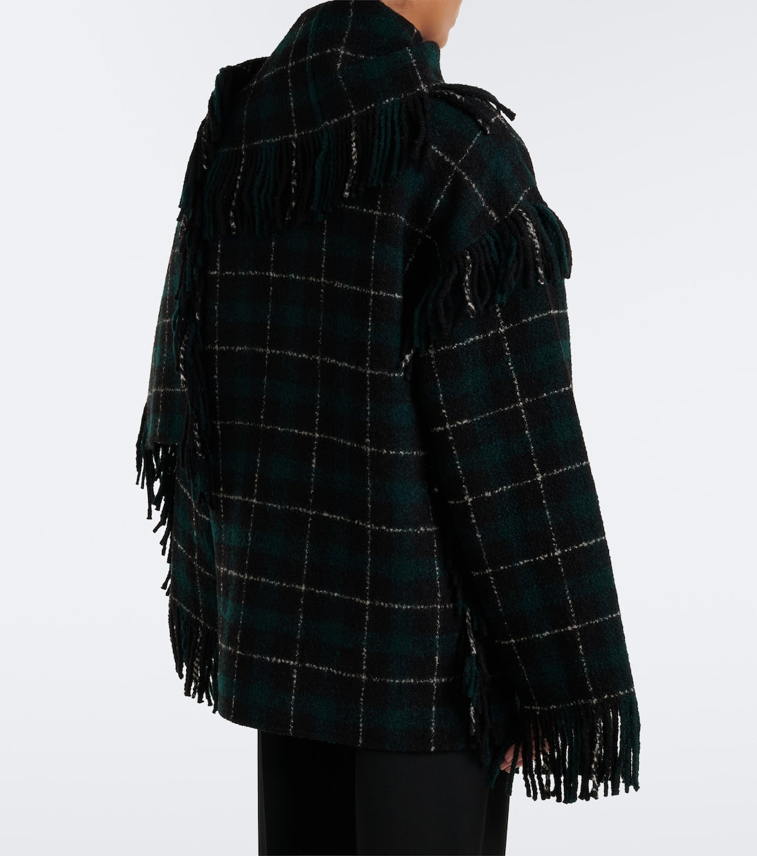 Toteme - Fringed checked wool-blend coat