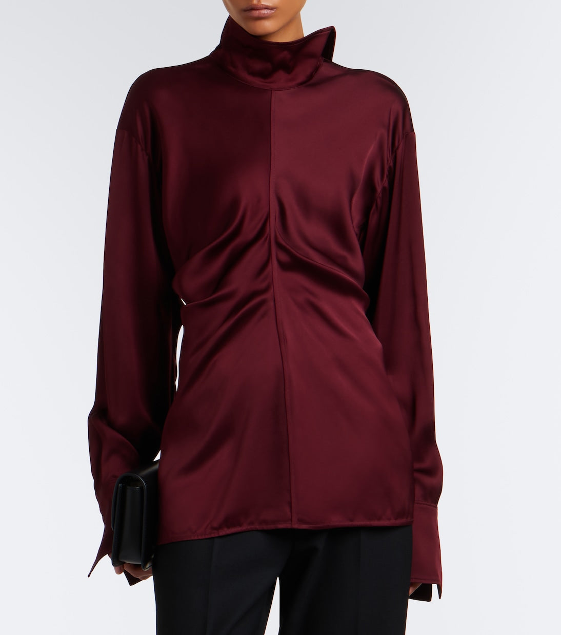 Toteme - Slouch draped crêpe satin blouse