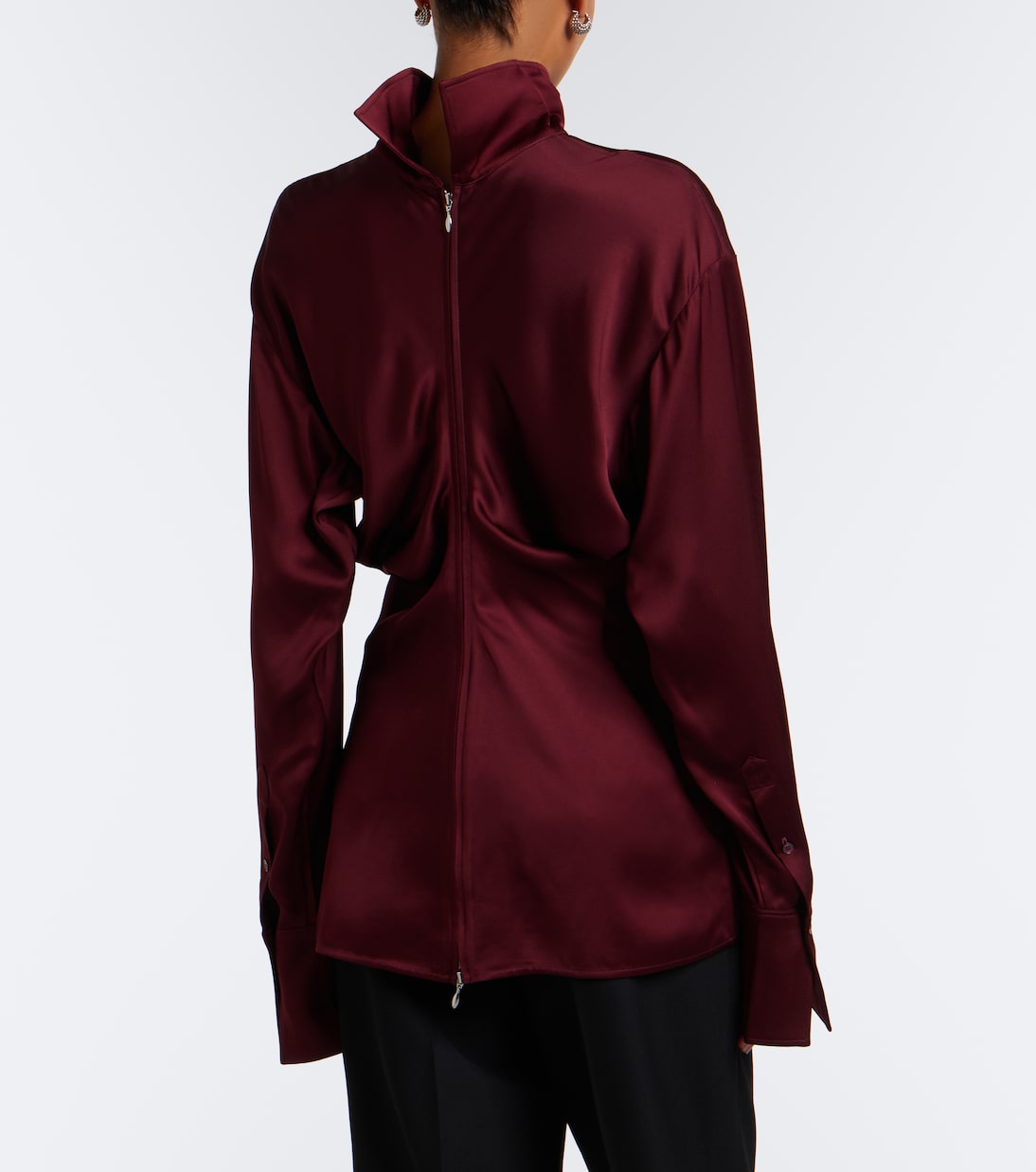 Toteme - Slouch draped crêpe satin blouse