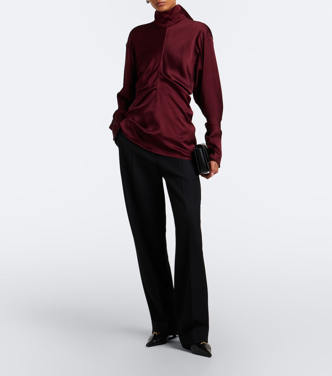 Toteme - Slouch draped crêpe satin blouse