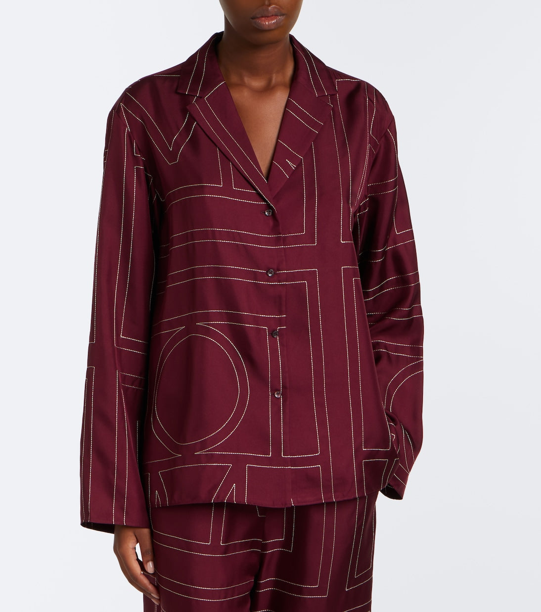 Toteme - Monogram silk twill shirt