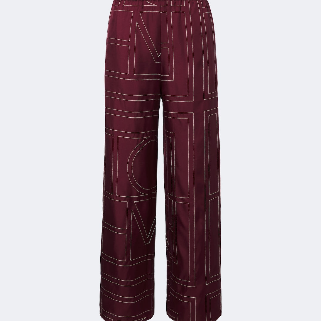 Toteme - Monogram silk twill wide-leg pants