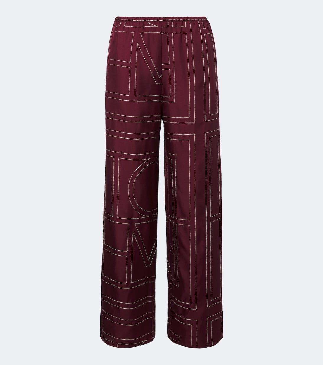 Toteme - Monogram silk twill wide-leg pants
