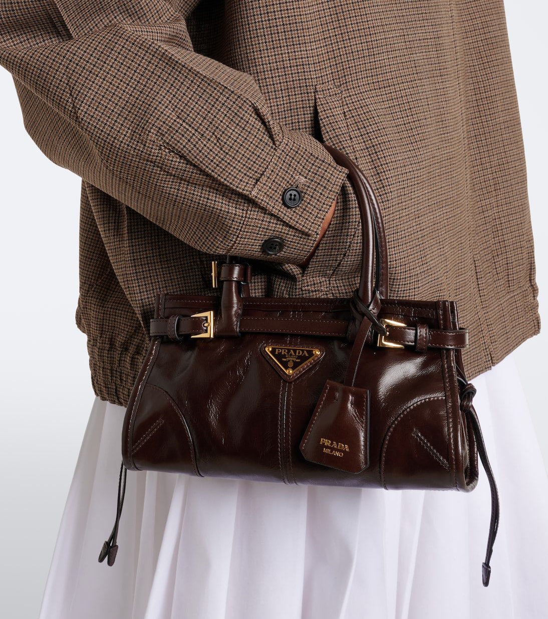 Prada - Prada Bonnie Mini leather top-handle bag