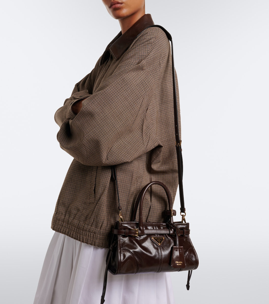 Prada - Prada Bonnie Mini leather top-handle bag
