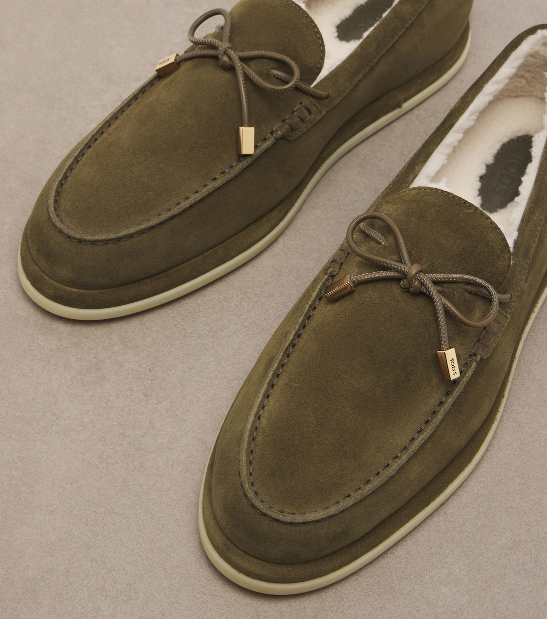 Tod's - Gommino® shearling-lined suede boat shoes