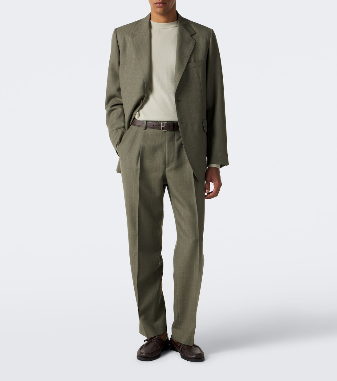 Auralee - Chalk stripe wool straight pants