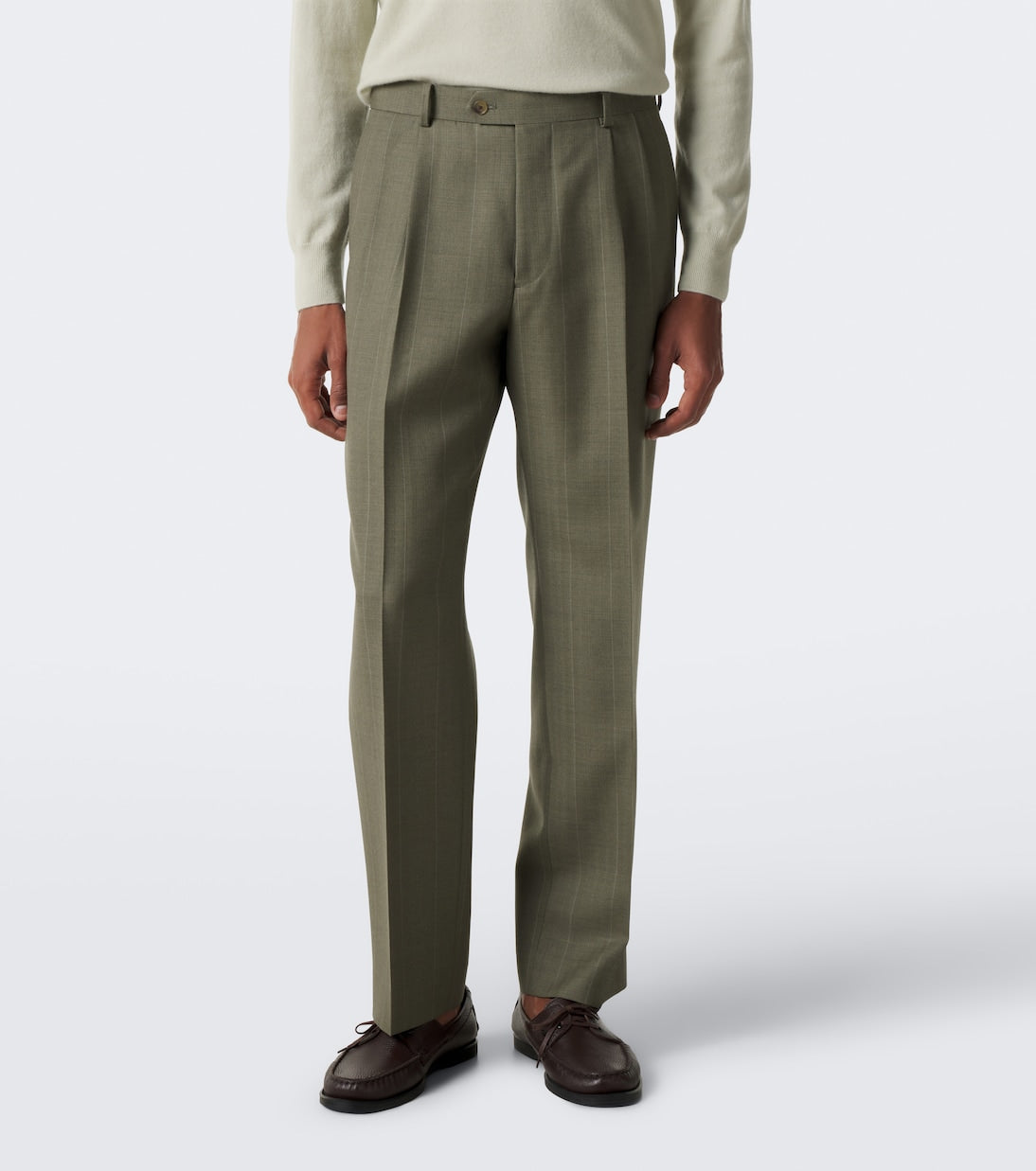 Auralee - Chalk stripe wool straight pants