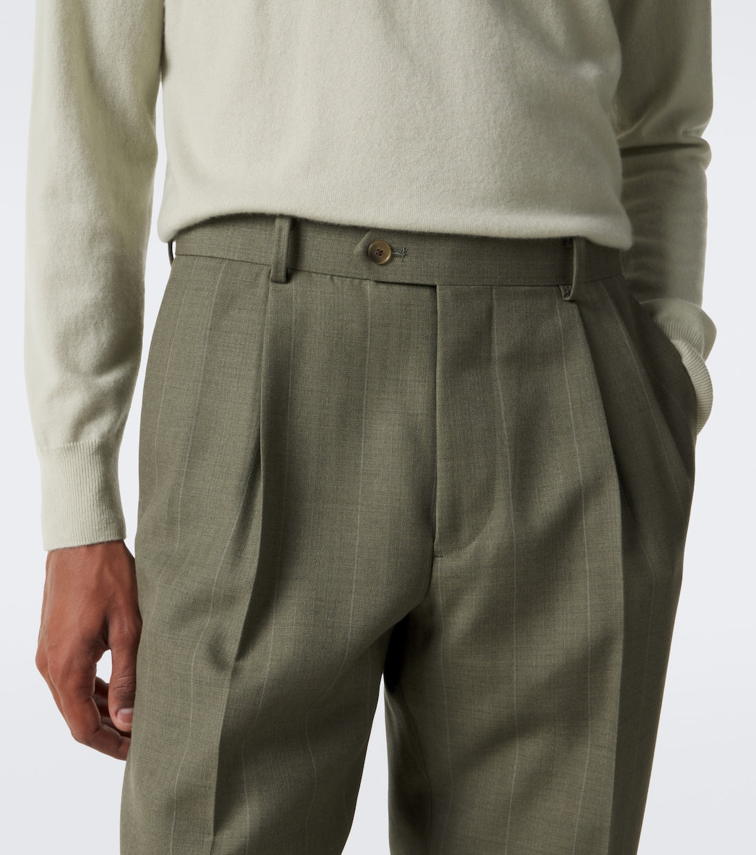 Auralee - Chalk stripe wool straight pants