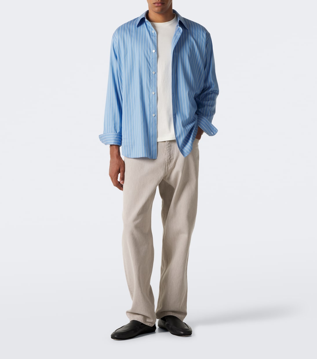 Auralee - Striped cotton and silk shirt