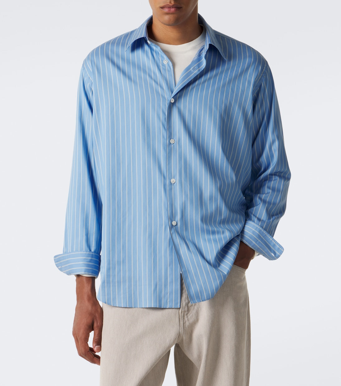 Auralee - Striped cotton and silk shirt