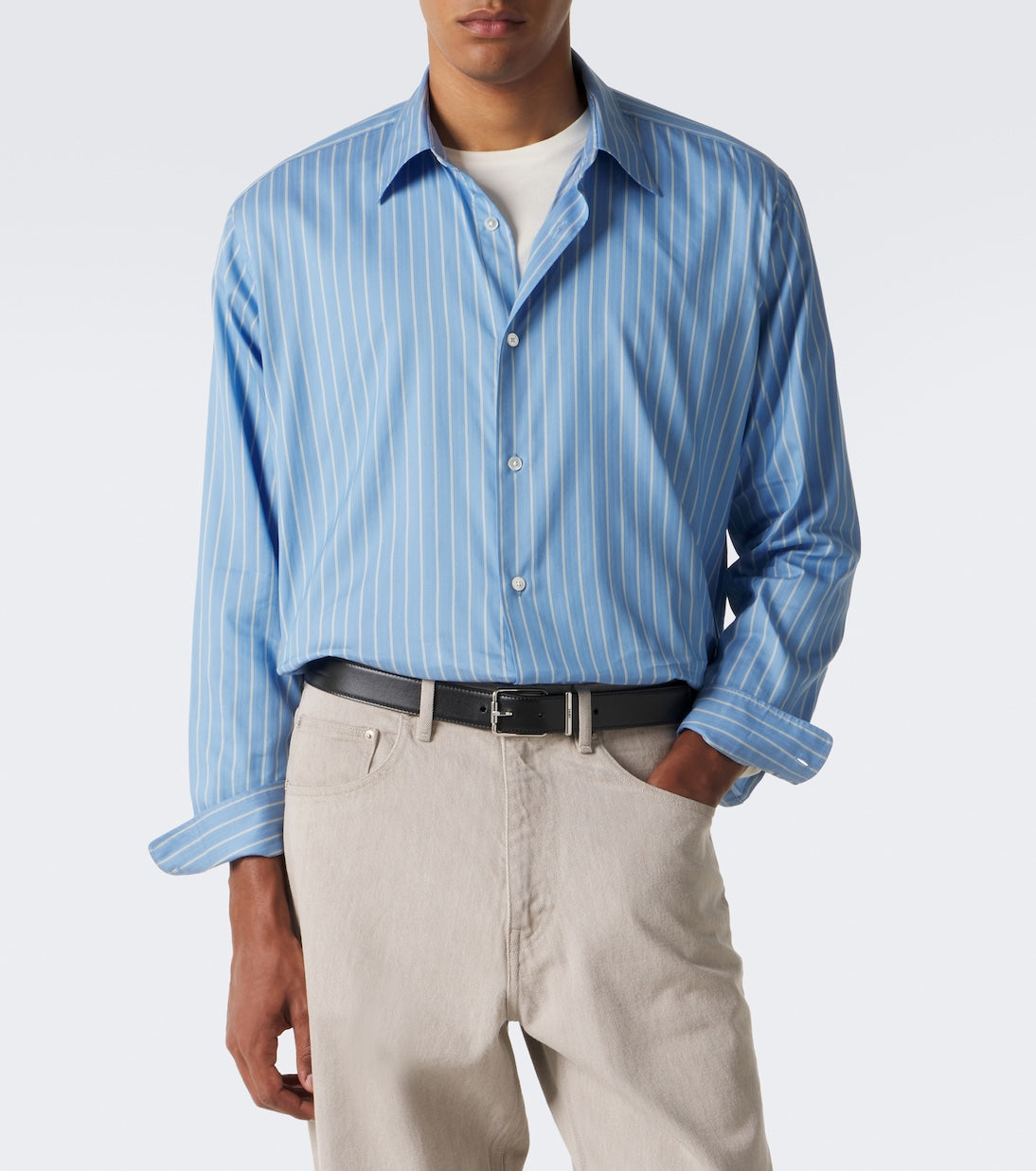 Auralee - Striped cotton and silk shirt