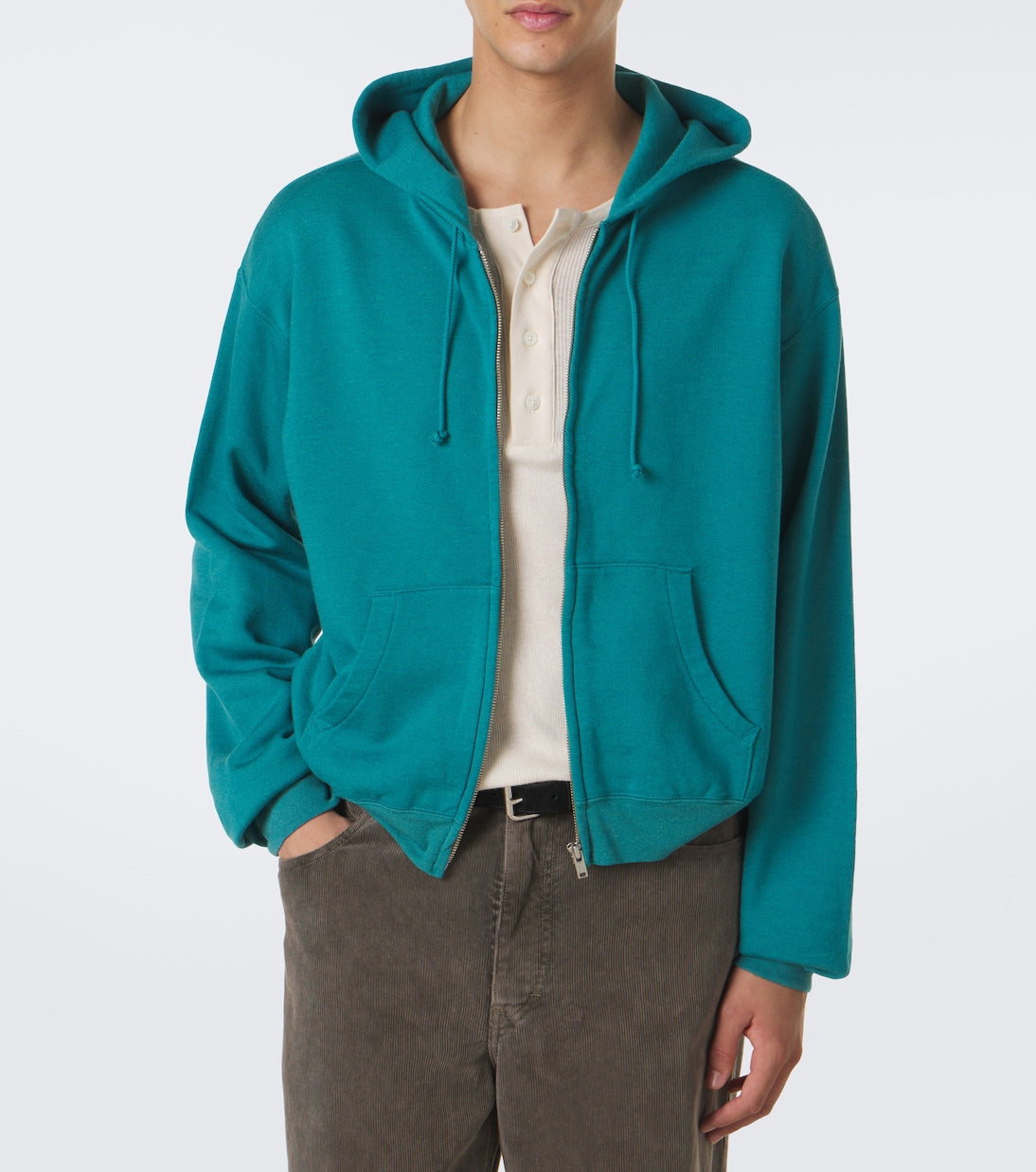 Auralee - Cotton, wool, and silk zip-up hoodie