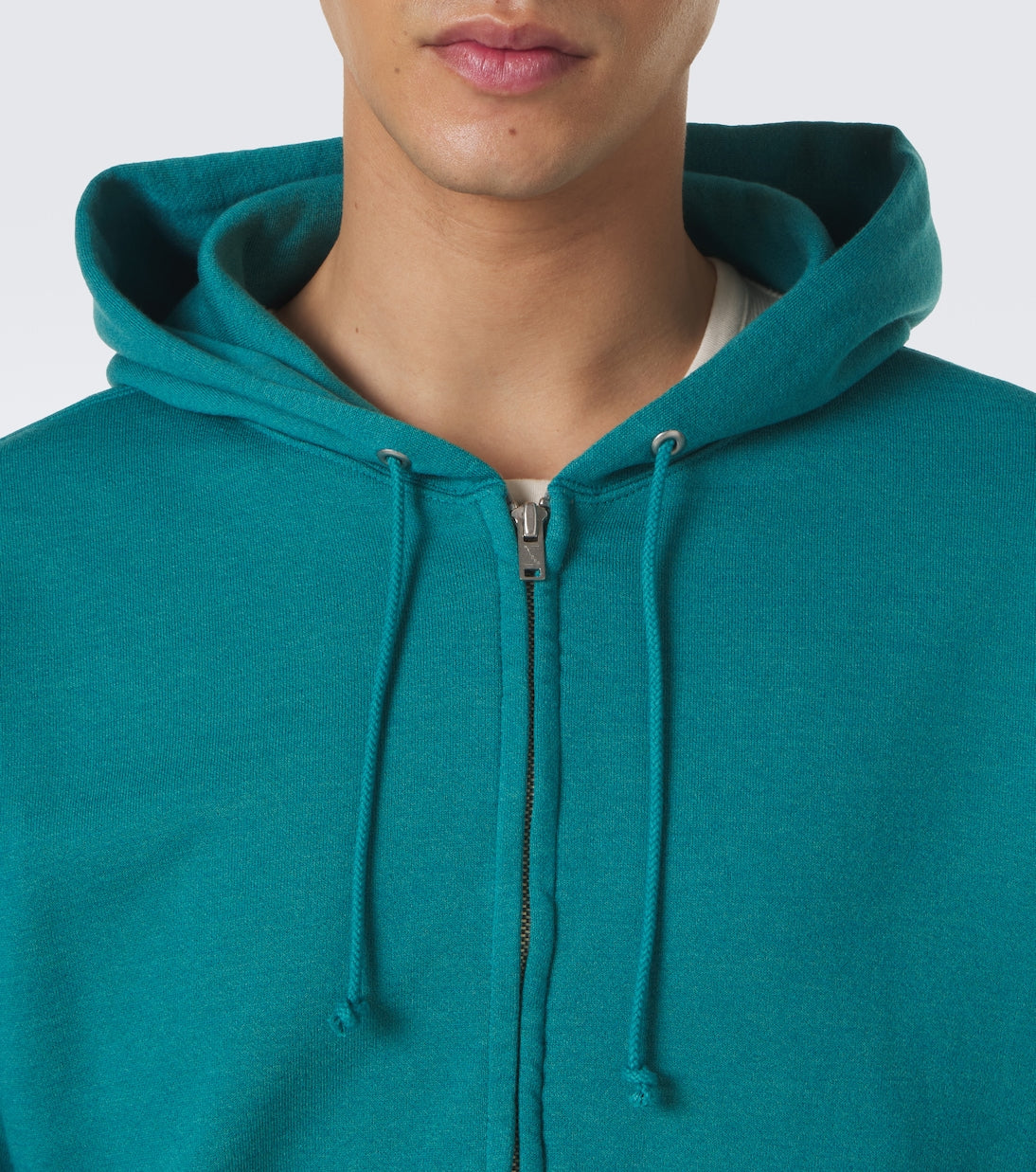 Auralee - Cotton, wool, and silk zip-up hoodie