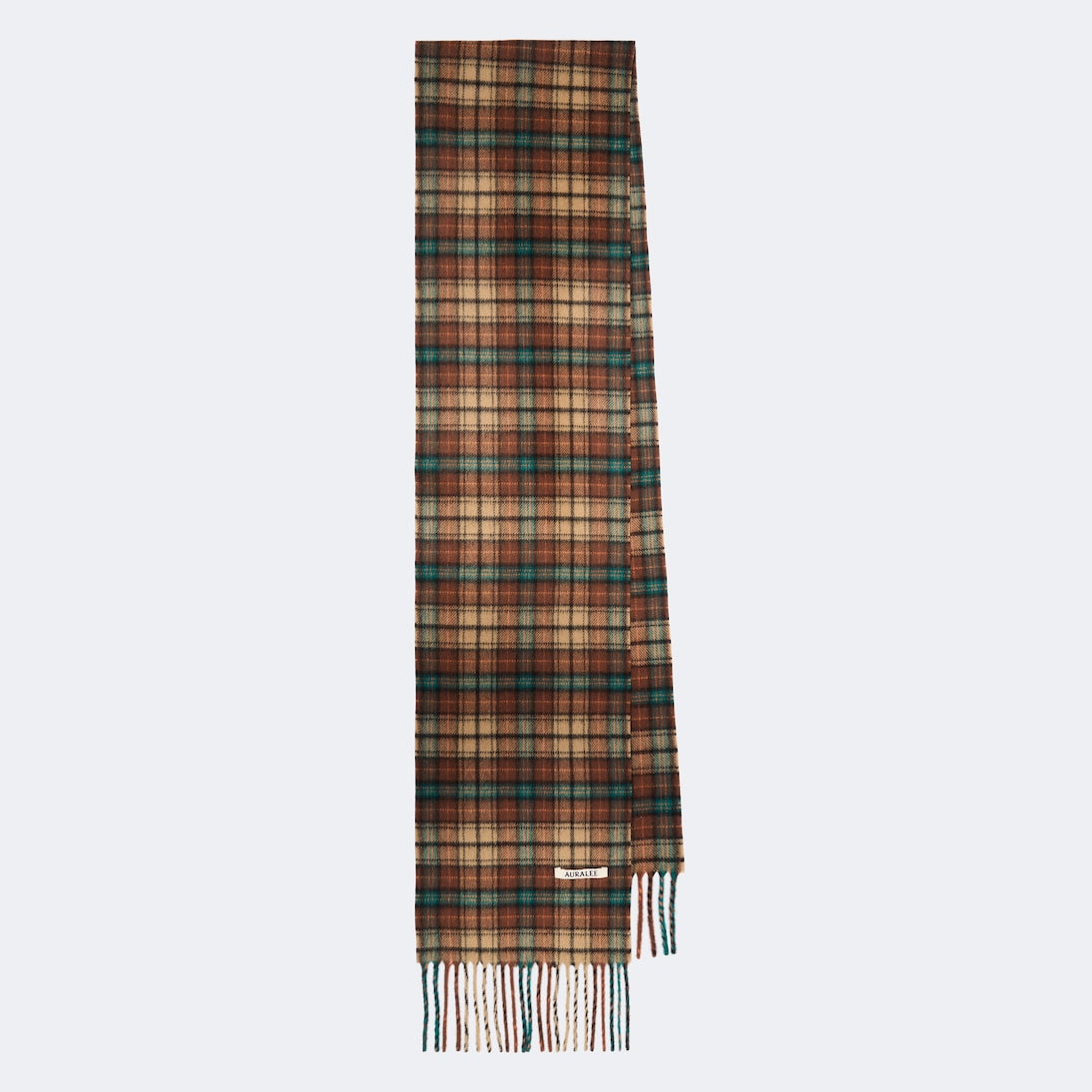 Auralee - Checked fringed cashmere scarf