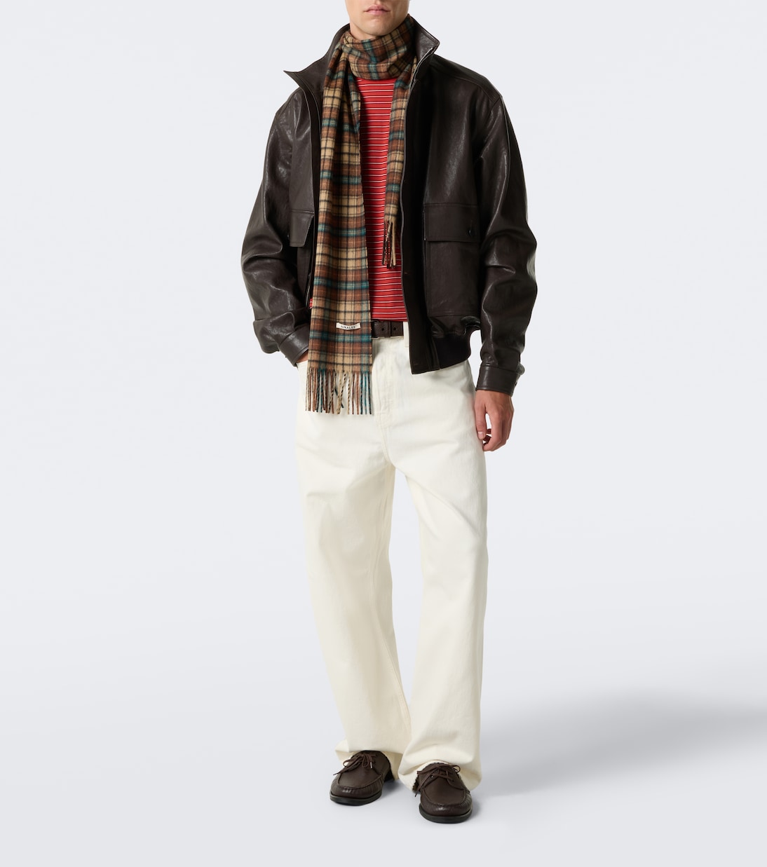 Auralee - Checked fringed cashmere scarf