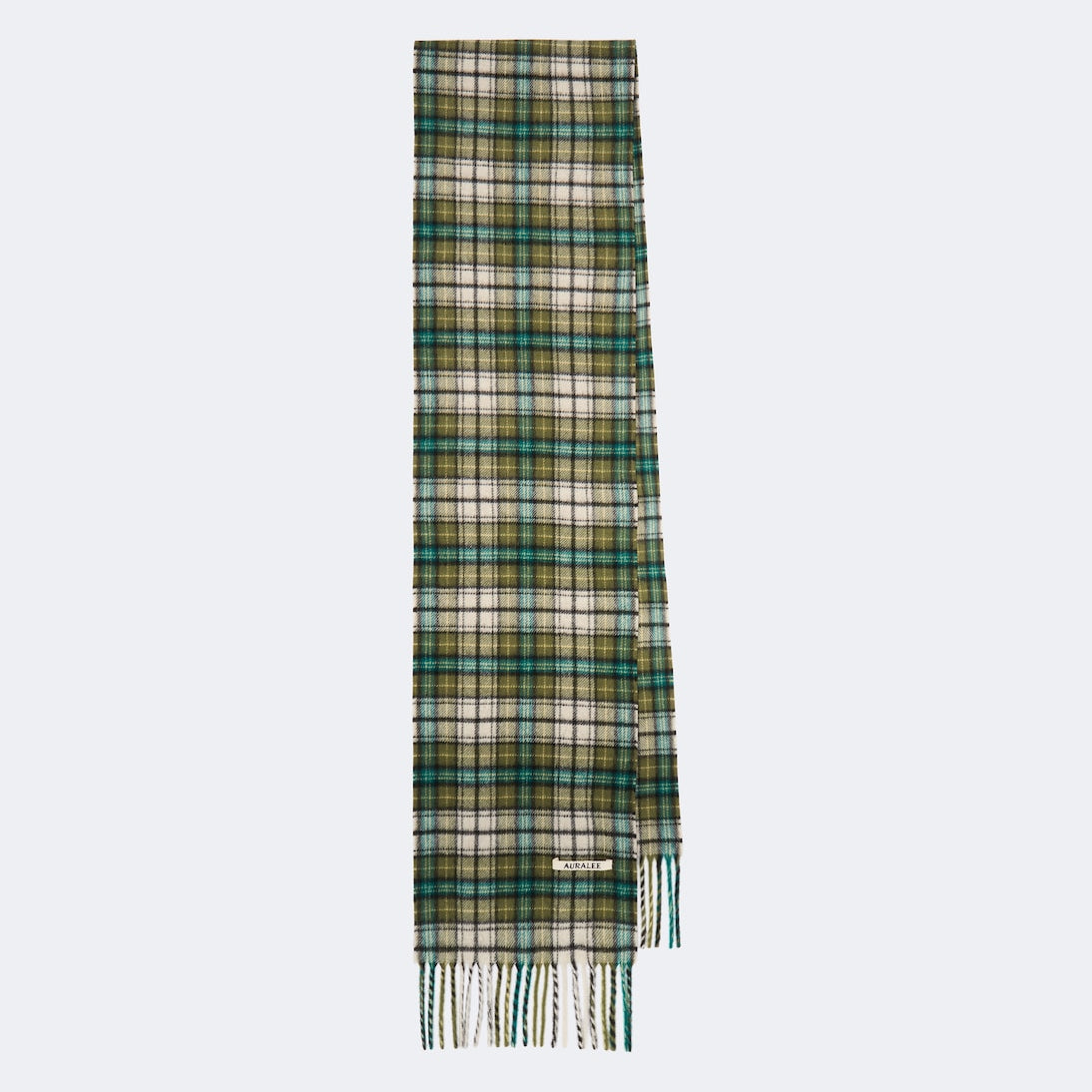 Auralee - Checked fringed cashmere scarf