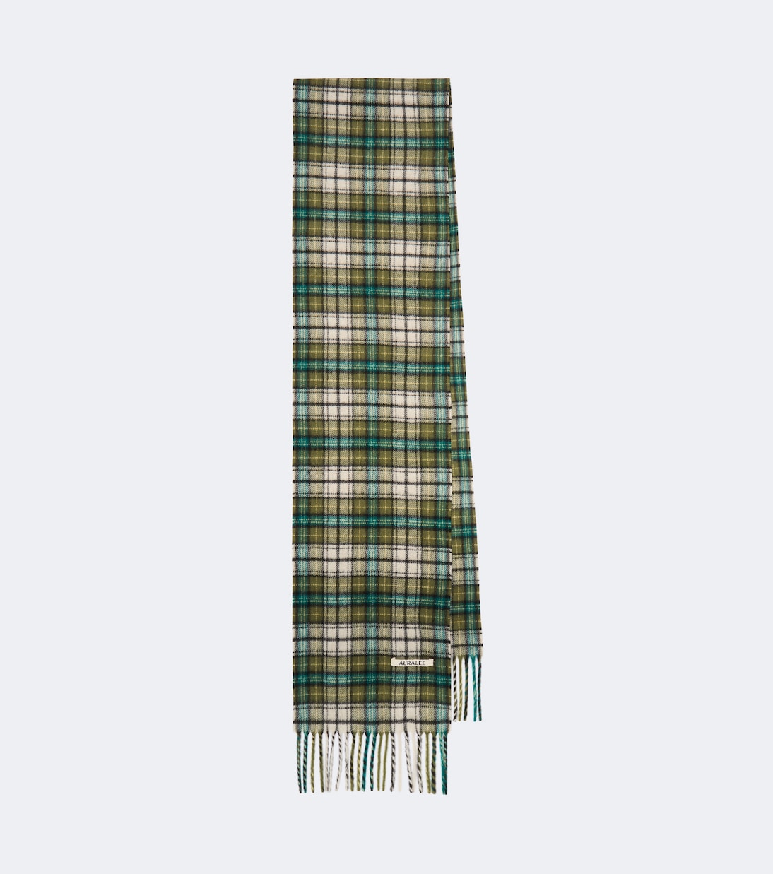 Auralee - Checked fringed cashmere scarf