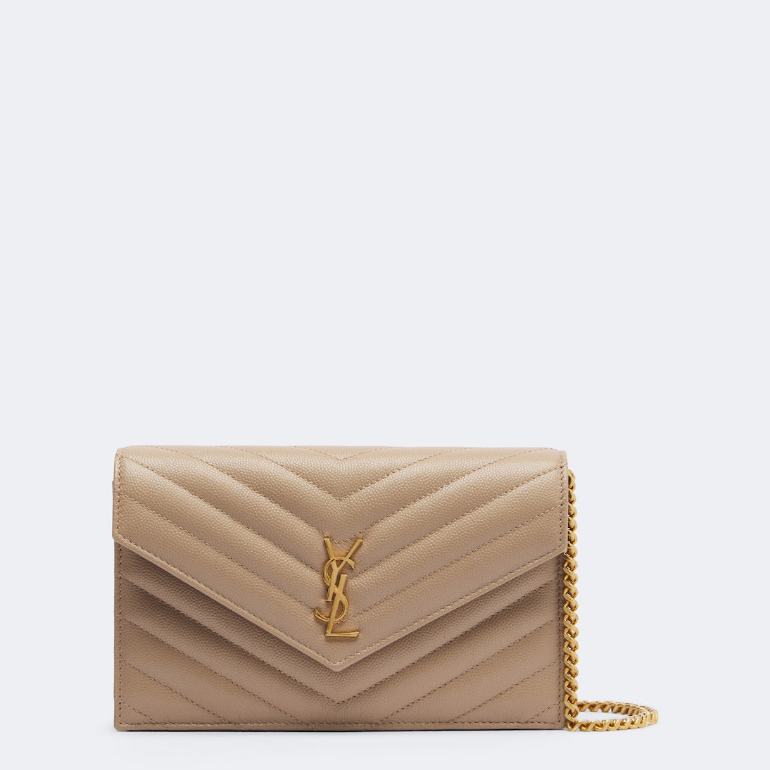 Saint Laurent - Cassandre Envelope leather wallet on chain