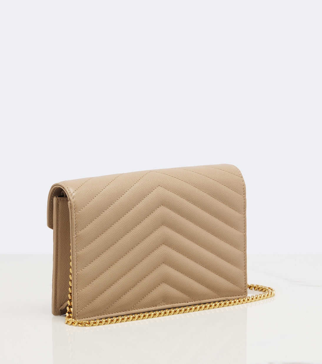 Saint Laurent - Cassandre Envelope leather wallet on chain