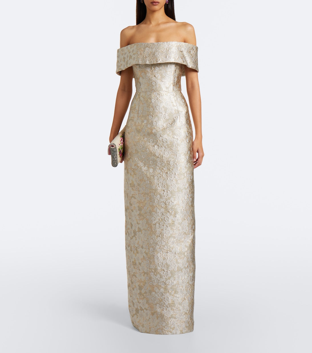 Markarian - Clover floral brocade bustier gown