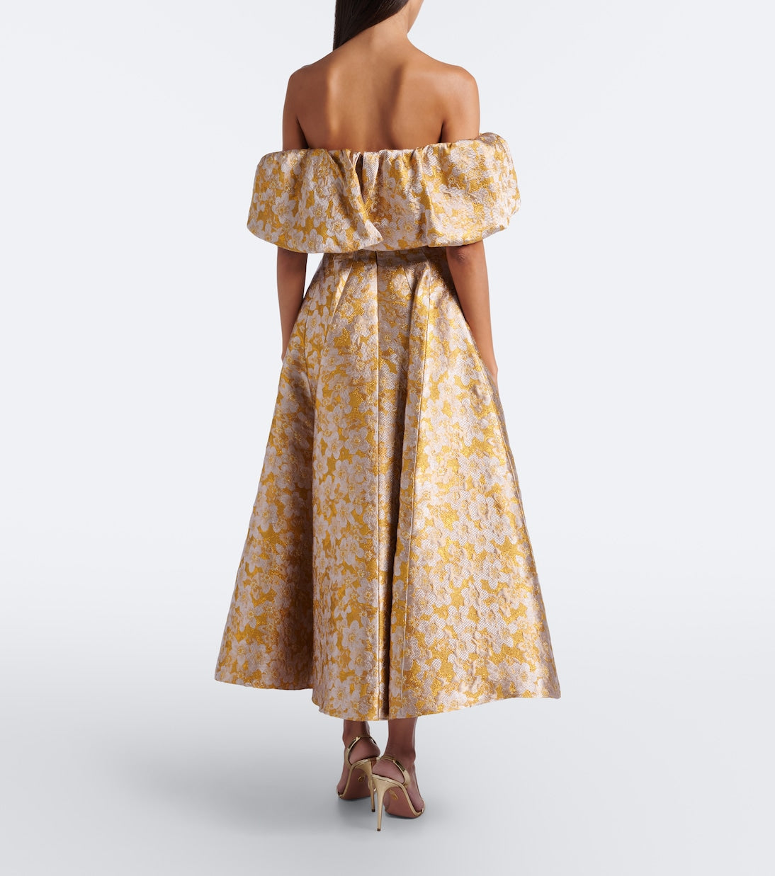 Markarian - Floral off-shoulder brocade cocktail dress