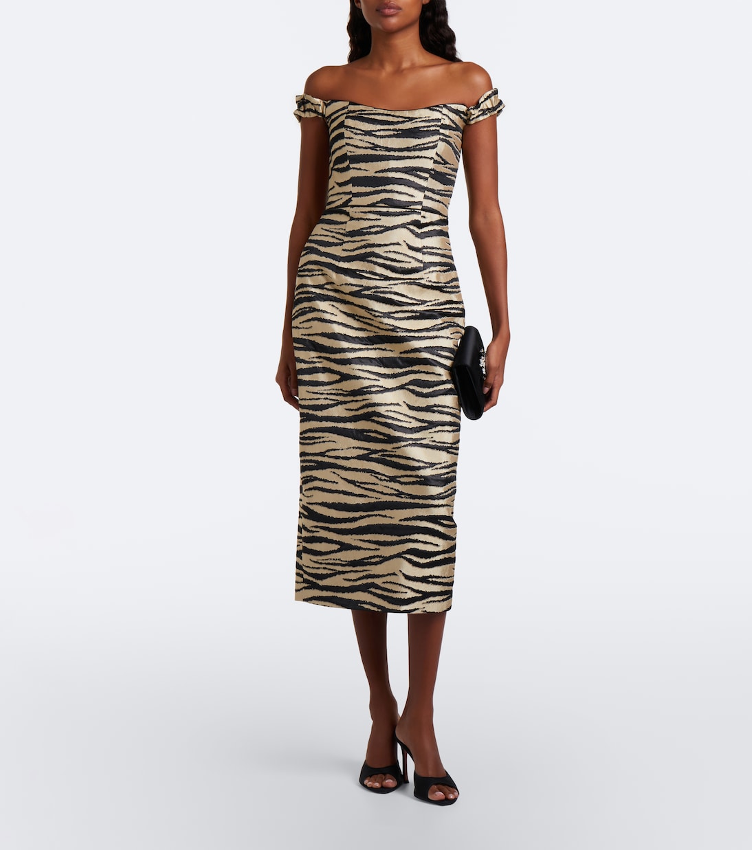 Markarian - Amina off-shoulder jacquard midi dress