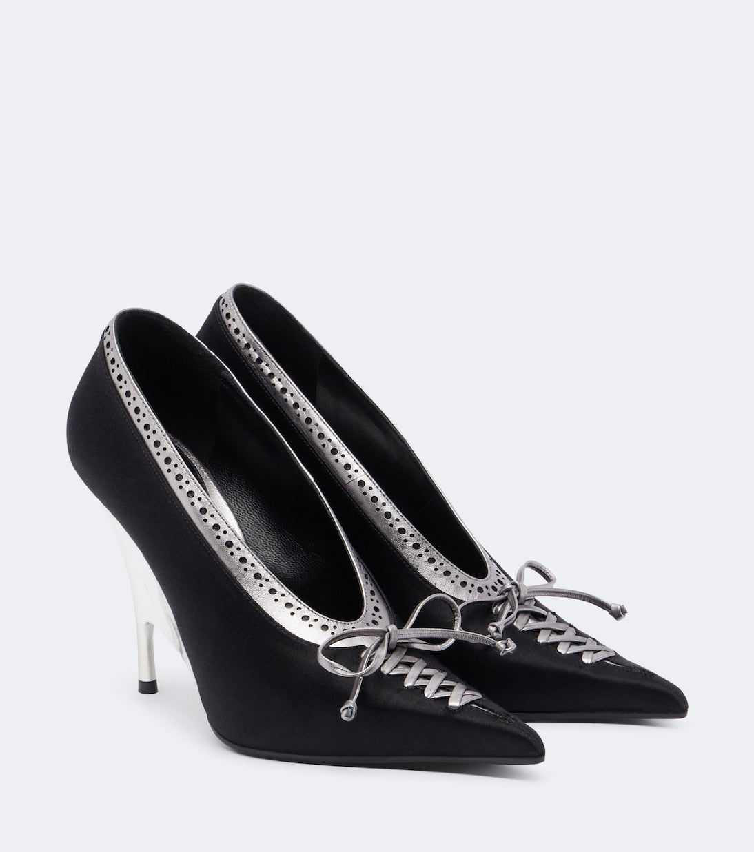 McQueen - Koko leather and satin pumps