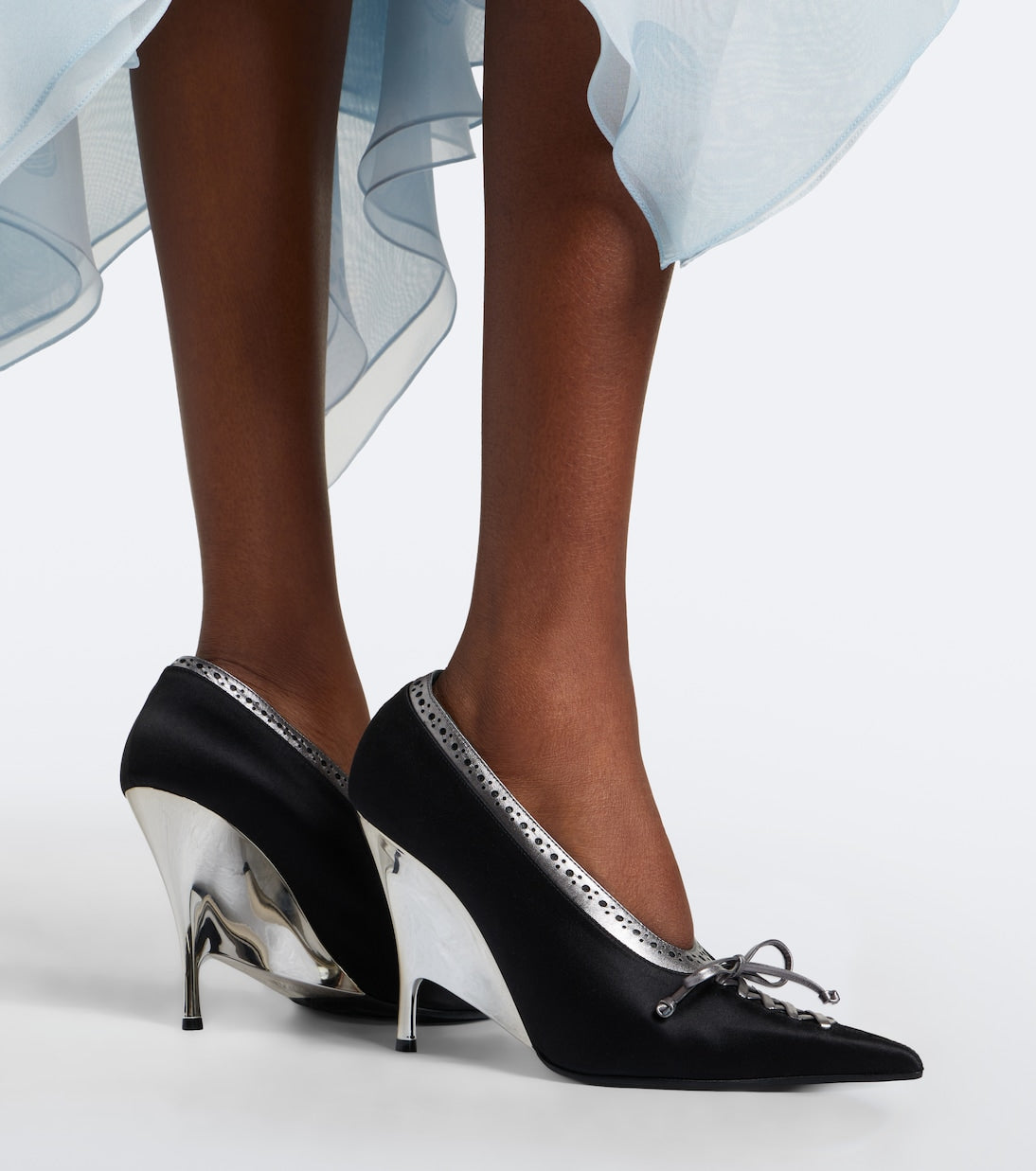 McQueen - Koko leather and satin pumps