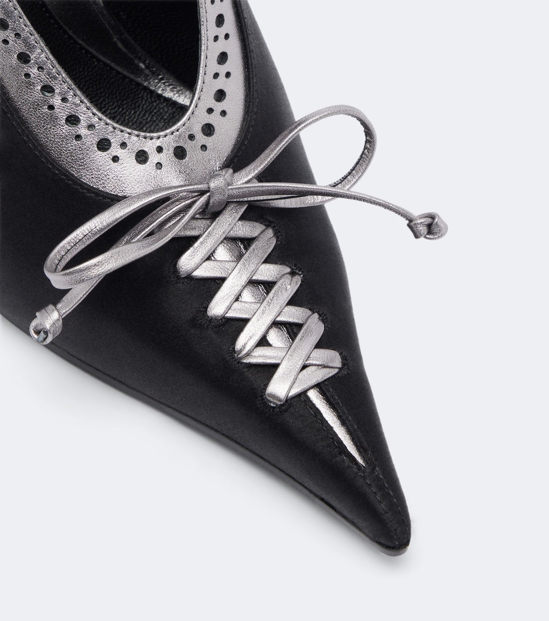 McQueen - Koko leather and satin pumps