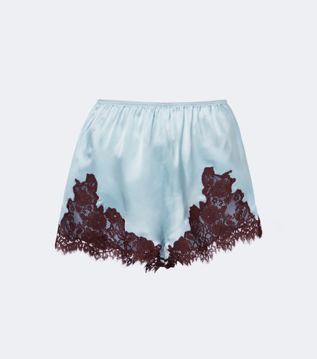 Dôen - Iona lace-trimmed silk satin shorts