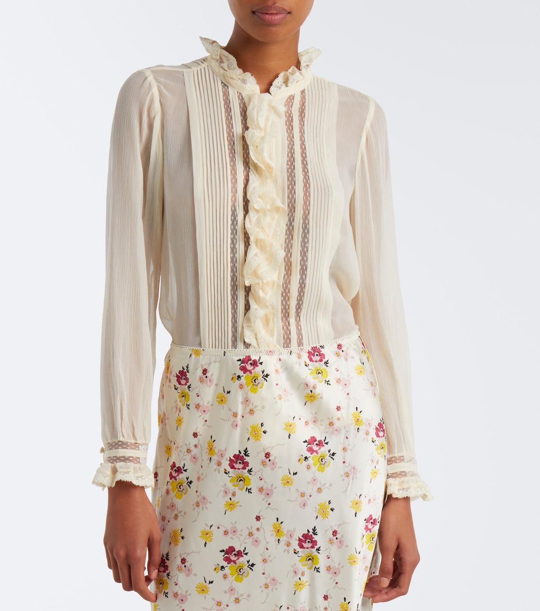 Dôen - Magdeline ruffled silk chiffon blouse