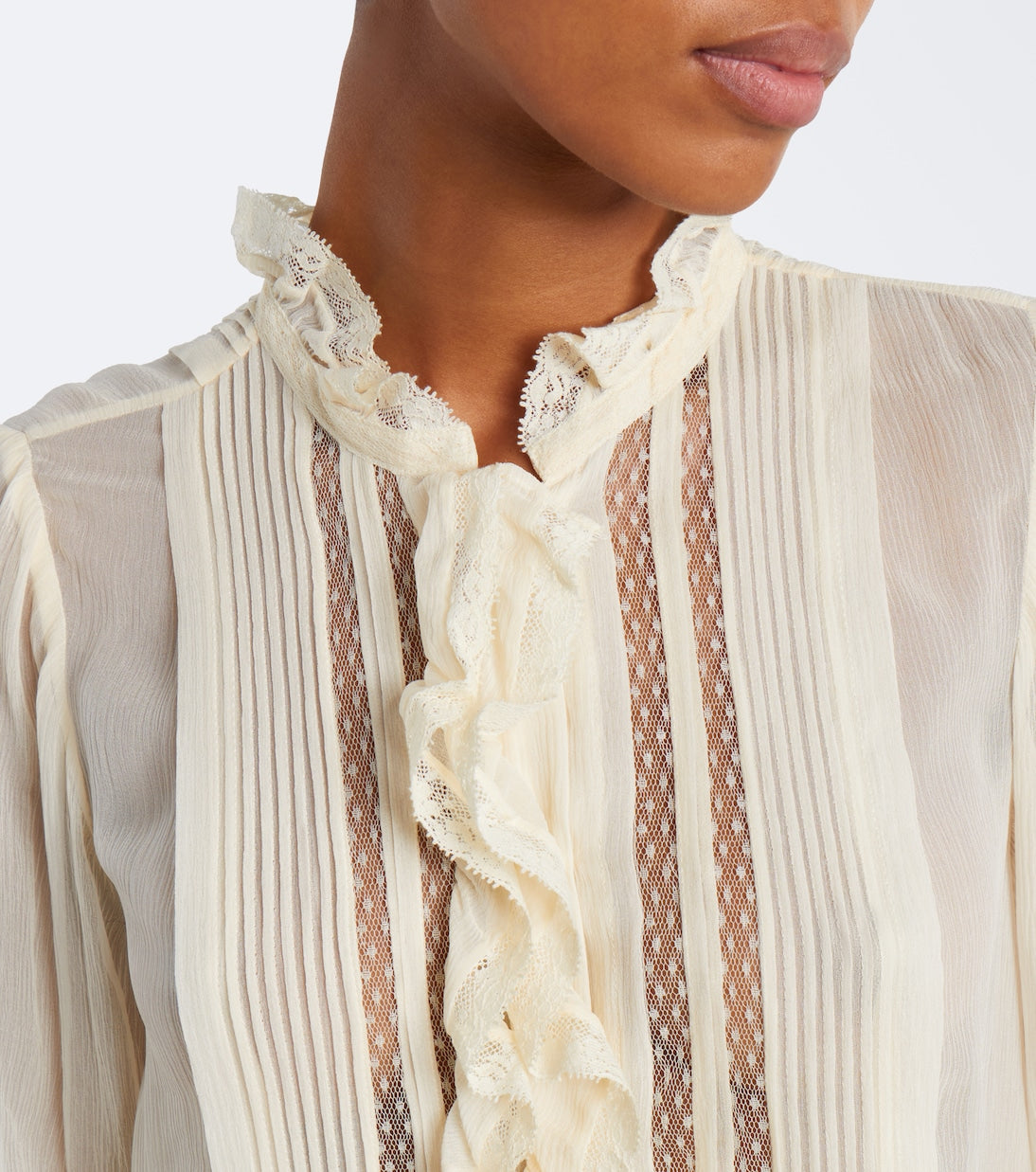 Dôen - Magdeline ruffled silk chiffon blouse