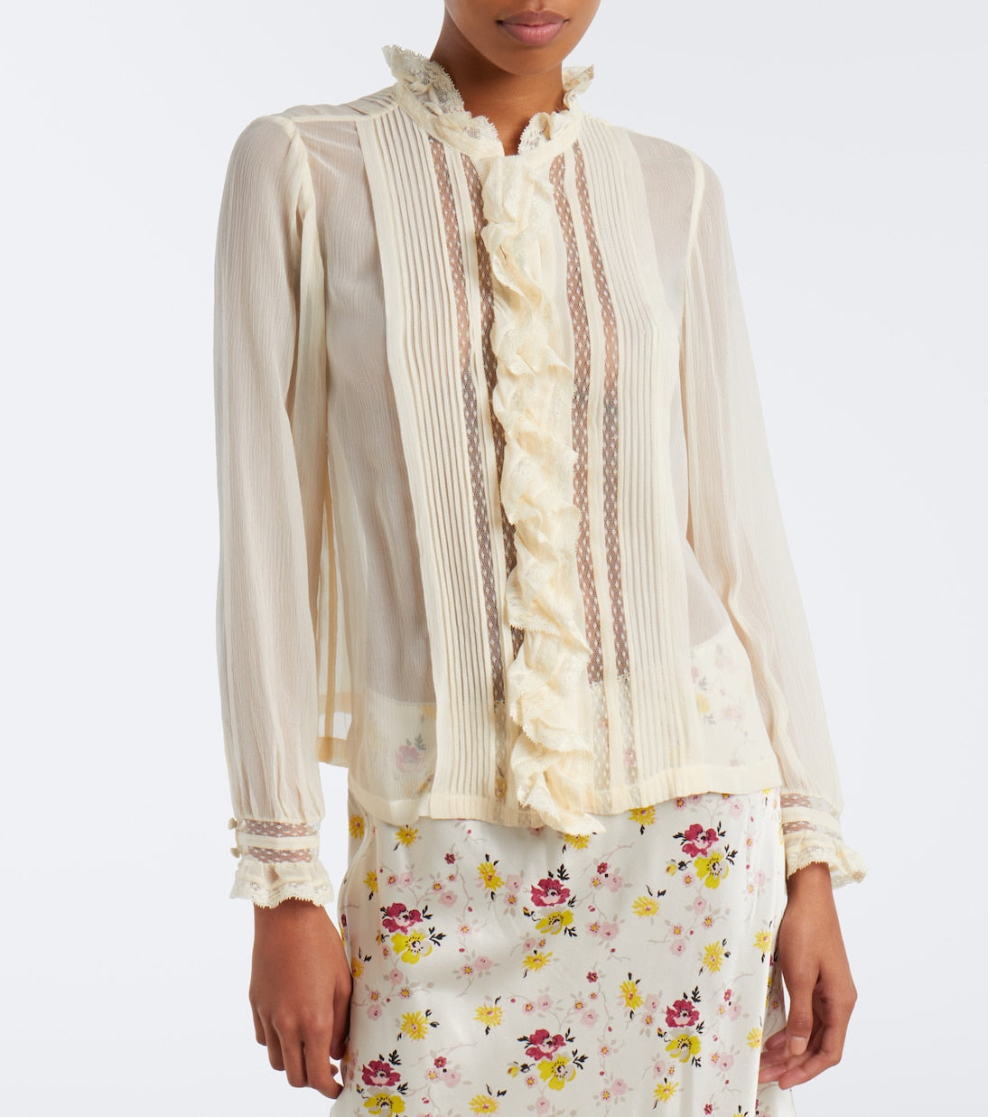 Dôen - Magdeline ruffled silk chiffon blouse