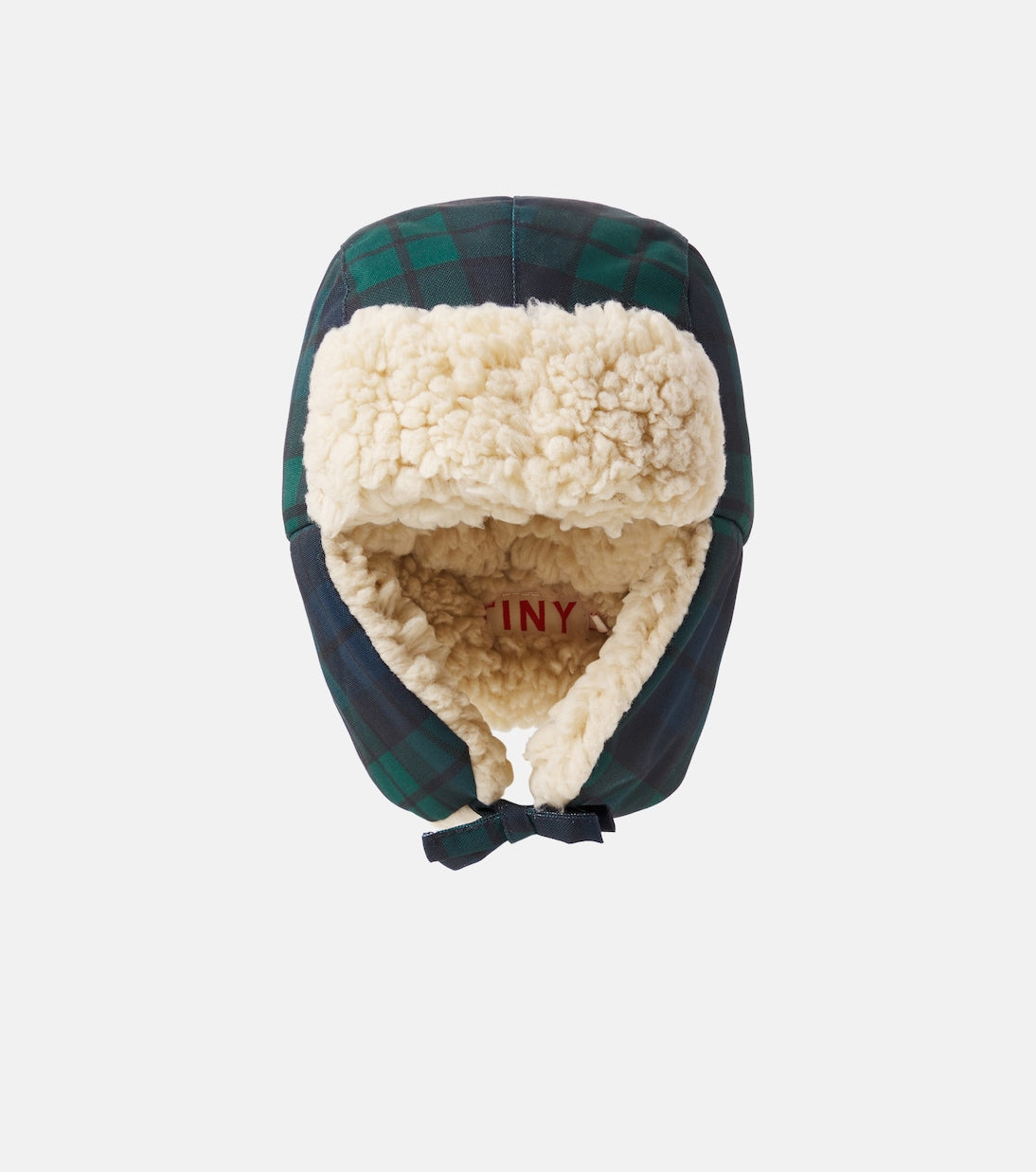 Tinycottons - Checked teddy-trimmed aviator hat