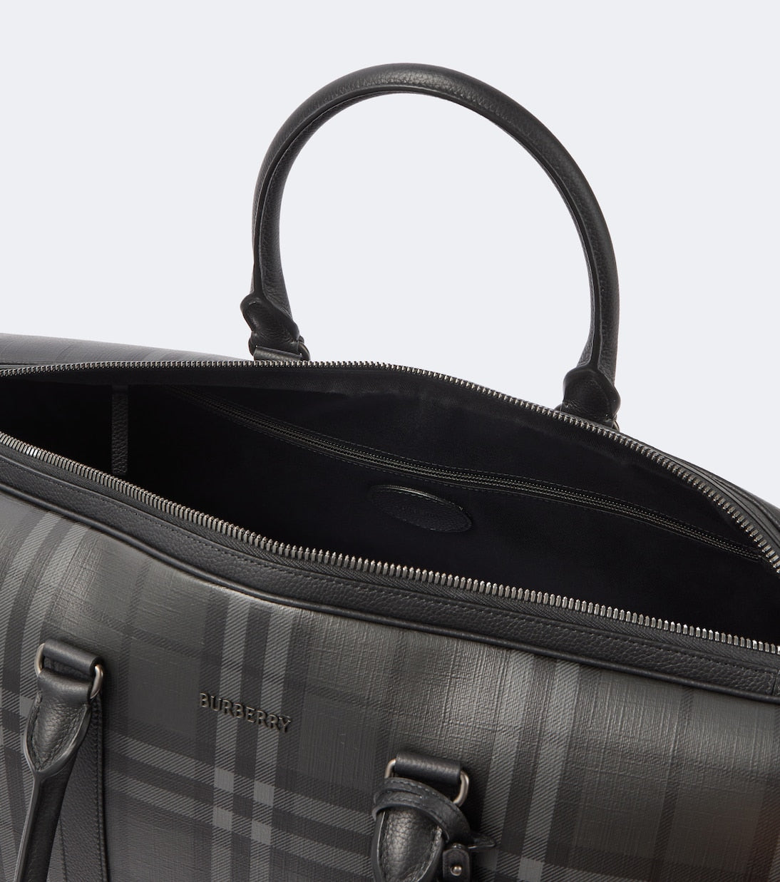 Burberry - Burberry Check leather-trimmed duffel bag