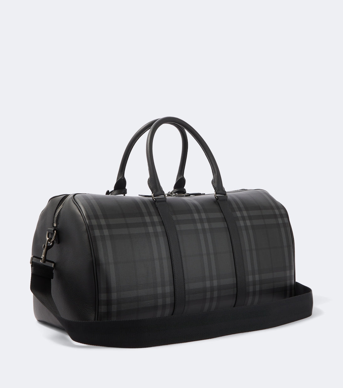 Burberry - Burberry Check leather-trimmed duffel bag