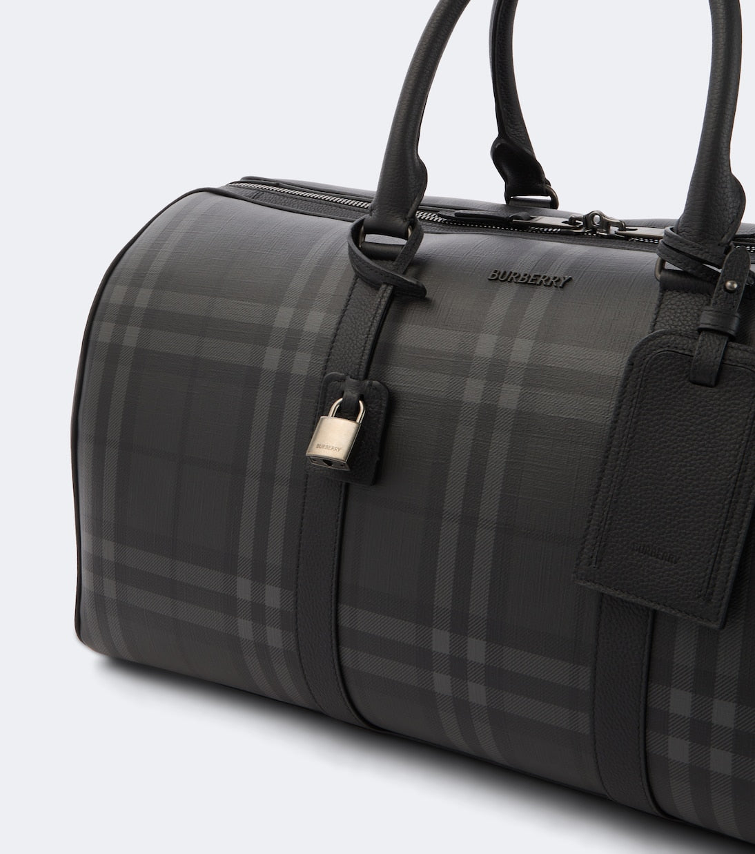 Burberry - Burberry Check leather-trimmed duffel bag