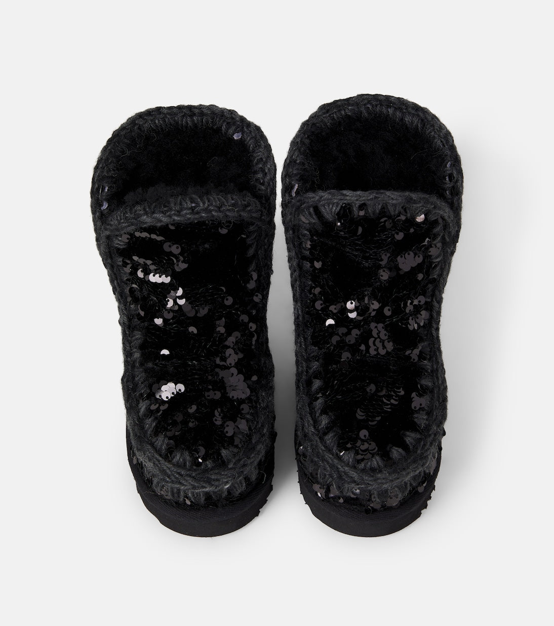 Mou Kids - Embroidered sequined shearling-lined boots